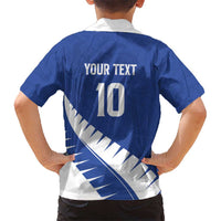 Custom New Zealand Cricket Hawaiian Shirt Kiwi Birds Haka Dance Blue Fern Sporty Style