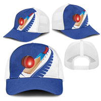 New Zealand Cricket Mesh Trucker Cap Kiwi Birds Haka Dance Blue Fern Sporty Style