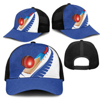 New Zealand Cricket Mesh Trucker Cap Kiwi Birds Haka Dance Blue Fern Sporty Style