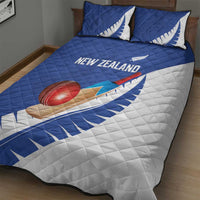 New Zealand Cricket Quilt Bed Set Kiwi Birds Haka Dance Blue Fern Sporty Style