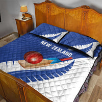 New Zealand Cricket Quilt Bed Set Kiwi Birds Haka Dance Blue Fern Sporty Style