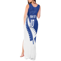 Custom New Zealand Cricket Tank Maxi Dress Kiwi Birds Haka Dance Blue Fern Sporty Style