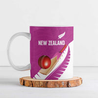 Custom New Zealand Cricket Ceramic Mug Kiwi Birds Haka Dance Pink Fern Sporty Style