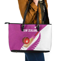 New Zealand Cricket Leather Tote Bag Kiwi Birds Haka Dance Pink Fern Sporty Style