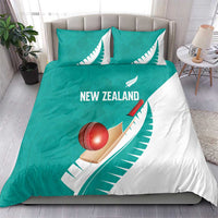New Zealand Cricket Bedding Set Kiwi Birds Haka Dance Turquoise Fern Sporty Style
