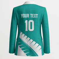 Custom New Zealand Cricket Blazer Kiwi Birds Haka Dance Turquoise Fern Sporty Style