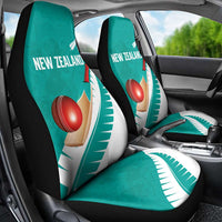 New Zealand Cricket Car Seat Cover Kiwi Birds Haka Dance Turquoise Fern Sporty Style