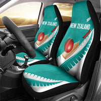 New Zealand Cricket Car Seat Cover Kiwi Birds Haka Dance Turquoise Fern Sporty Style