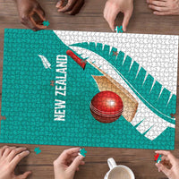 New Zealand Cricket Puzzle Kiwi Birds Haka Dance Turquoise Fern Sporty Style
