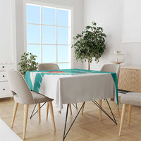 New Zealand Cricket Tablecloth Kiwi Birds Haka Dance Turquoise Fern Sporty Style