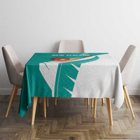 New Zealand Cricket Tablecloth Kiwi Birds Haka Dance Turquoise Fern Sporty Style