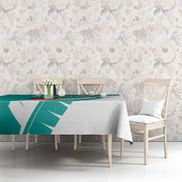 New Zealand Cricket Tablecloth Kiwi Birds Haka Dance Turquoise Fern Sporty Style