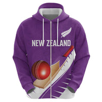 Custom New Zealand Cricket Hoodie Kiwi Birds Haka Dance Purple Fern Sporty Style