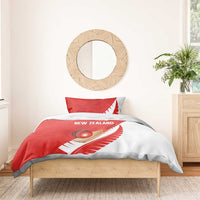 New Zealand Cricket Bedding Set Kiwi Birds Haka Dance Red Fern Sporty Style