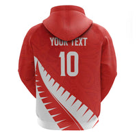 Custom New Zealand Cricket Hoodie Kiwi Birds Haka Dance Red Fern Sporty Style