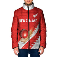 Custom New Zealand Cricket Padded Jacket Kiwi Birds Haka Dance Red Fern Sporty Style