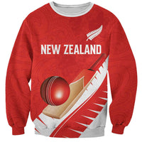 Custom New Zealand Cricket Sweatshirt Kiwi Birds Haka Dance Red Fern Sporty Style