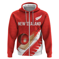 Custom New Zealand Cricket Zip Hoodie Kiwi Birds Haka Dance Red Fern Sporty Style LT03 Zip Hoodie Red - Polynesian Pride