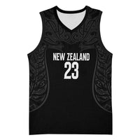 New Zealand Basketball Ta Moko Tribal Custom Basketball Jersey LT03 Unisex Black - Polynesian Pride