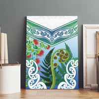 Aotearoa New Zealand Natural Plants Canvas Wall Art Pohutukawa with Silver Ferns Koru Frond Maori Tattoos LT03 - Polynesian Pride