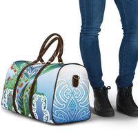 Aotearoa New Zealand Natural Plants Travel Bag Pohutukawa with Silver Ferns Koru Frond Maori Tattoos