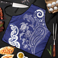 New Zealand Sea Animals with Maori Tribal Tattoo Apron Blue Color LT03 Blue - Polynesian Pride