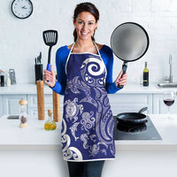 New Zealand Sea Animals with Maori Tribal Tattoo Apron Blue Color LT03 - Polynesian Pride