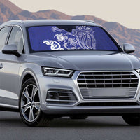 New Zealand Sea Animals with Maori Tribal Tattoo Auto Sun Shade Blue Color LT03 - Polynesian Pride