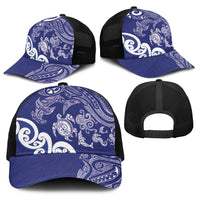 New Zealand Sea Animals with Maori Tribal Tattoo Baseball Net Cap Blue Color LT03 - Polynesian Pride