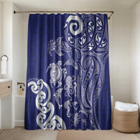 New Zealand Sea Animals with Maori Tribal Tattoo Bathroom Set Blue Color LT03 Shower Curtain Only Blue - Polynesian Pride