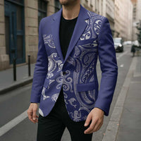 New Zealand Sea Animals with Maori Tribal Tattoo Blazer Blue Color LT03 - Polynesian Pride