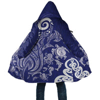 New Zealand Sea Animals with Maori Tribal Tattoo Cloak Blue Color