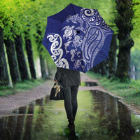 New Zealand Sea Animals with Maori Tribal Tattoo Umbrella Blue Color LT03 - Polynesian Pride