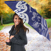 New Zealand Sea Animals with Maori Tribal Tattoo Umbrella Blue Color LT03 - Polynesian Pride