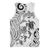 New Zealand Sea Animals with Maori Tribal Tattoo Basketball Jersey White Color LT03 - Polynesian Pride