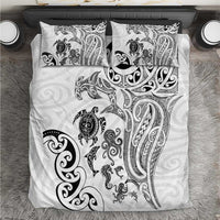 New Zealand Sea Animals with Maori Tribal Tattoo Bedding Set White Color LT03 White - Polynesian Pride