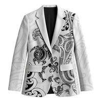 New Zealand Sea Animals with Maori Tribal Tattoo Blazer White Color LT03 Unisex White - Polynesian Pride