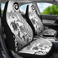New Zealand Sea Animals with Maori Tribal Tattoo Car Seat Cover White Color