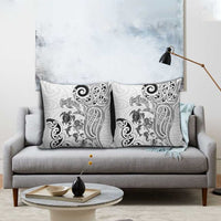 New Zealand Sea Animals with Maori Tribal Tattoo Pillow Cover White Color LT03 - Polynesian Pride