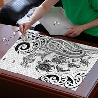 New Zealand Sea Animals with Maori Tribal Tattoo Puzzle White Color LT03 - Polynesian Pride