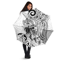 New Zealand Sea Animals with Maori Tribal Tattoo Umbrella White Color LT03 - Polynesian Pride