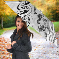 New Zealand Sea Animals with Maori Tribal Tattoo Umbrella White Color LT03 - Polynesian Pride