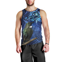New Zealand Tui Bird Matariki Men Tank Top Maori New Year with Galaxy Fern LT03 - Polynesian Pride