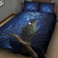 New Zealand Tui Bird Matariki Quilt Bed Set Maori New Year with Galaxy Fern LT03 - Polynesian Pride