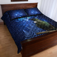 New Zealand Tui Bird Matariki Quilt Bed Set Maori New Year with Galaxy Fern LT03 - Polynesian Pride
