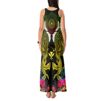 Hawaii Kanaka Maoli Tank Maxi Dress Double Shark and Hibiscus Flowers LT03 - Polynesian Pride