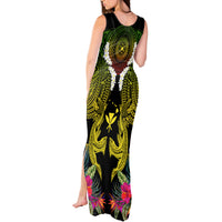 Hawaii Kanaka Maoli Tank Maxi Dress Double Shark and Hibiscus Flowers LT03 - Polynesian Pride