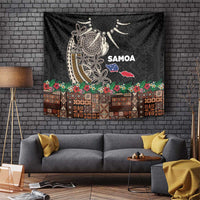 Samoa Siapo Polynesian Art Tapestry Tropical Flowers and Tatau Pattern Brown