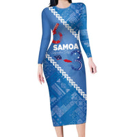 Samoa Independence Day Family Matching Long Sleeve Bodycon Dress and Hawaiian Shirt Anniversary 63th-Siapo Art