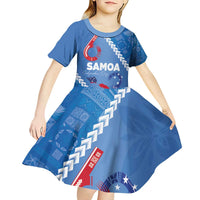 Samoa Independence Day Kid Short Sleeve Dress Anniversary 63th-Siapo Art